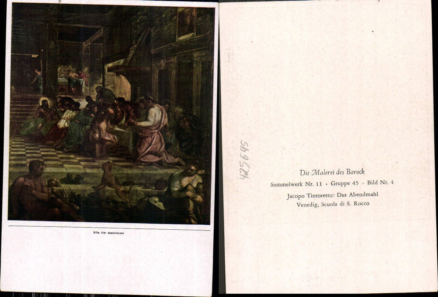 425645,Künstler Ak Jacopo Tintoretto Das Abendmahl Barock