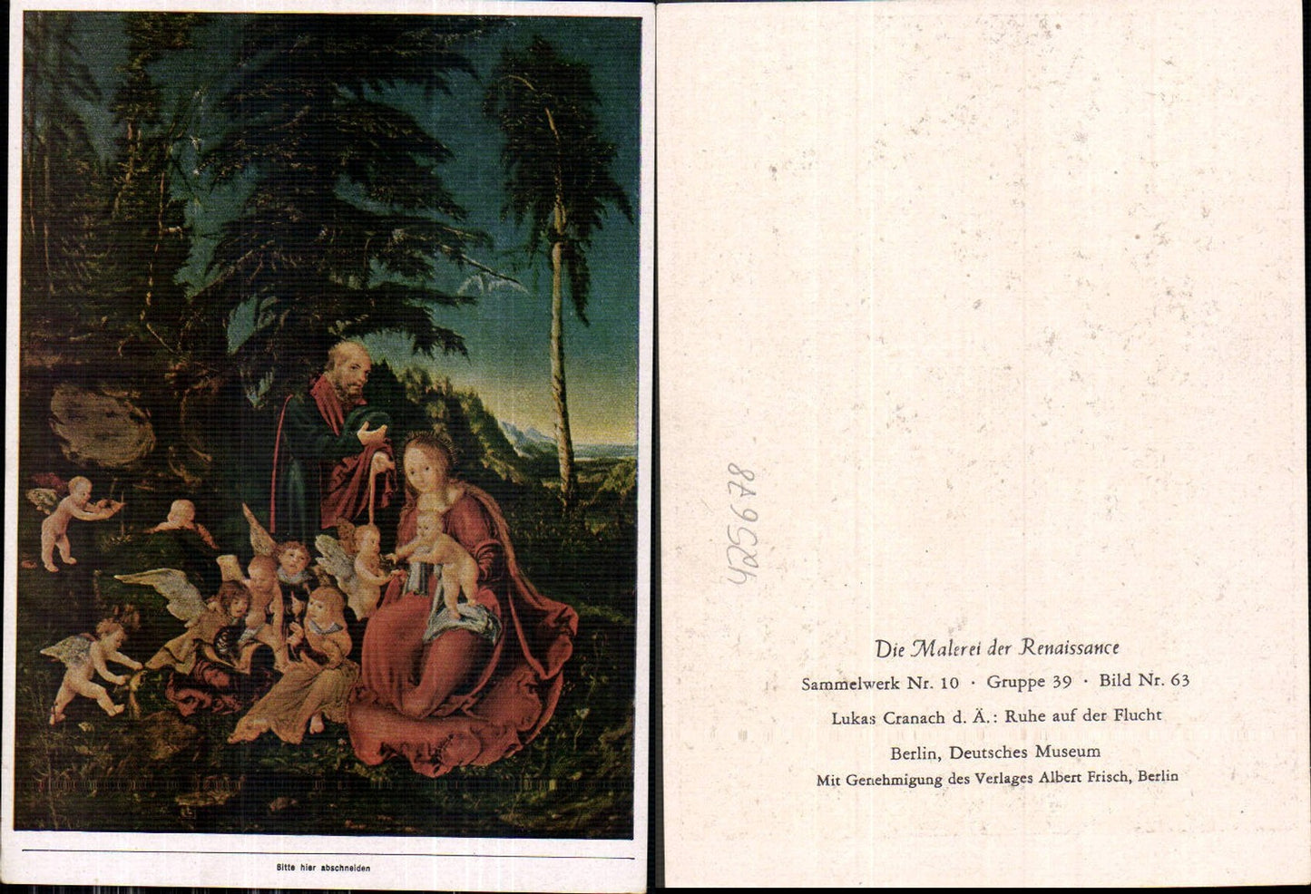 425678,Künstler Ak Lukas Cranach d. Ältere Ruhe auf der Flucht Renaissance