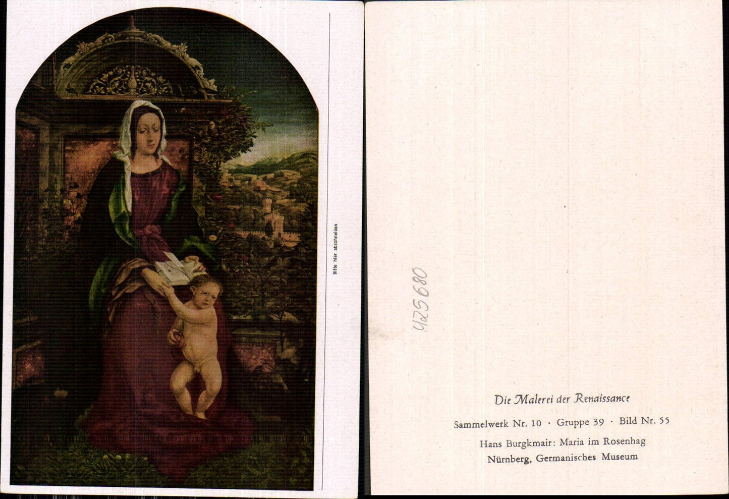 425680,Künstler Ak Hans Burgkmair Maria i. Rosenhag Religion Renaissance
