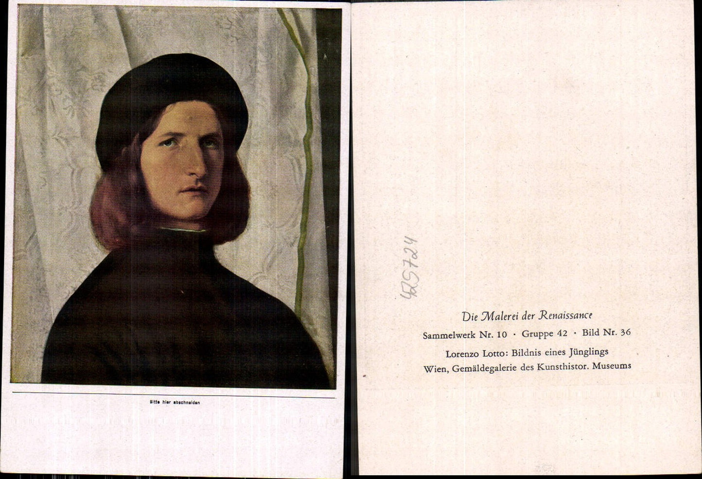425724,Künstler Ak Lorenzo Lotto Bildnis eines Jünglings Renaissance