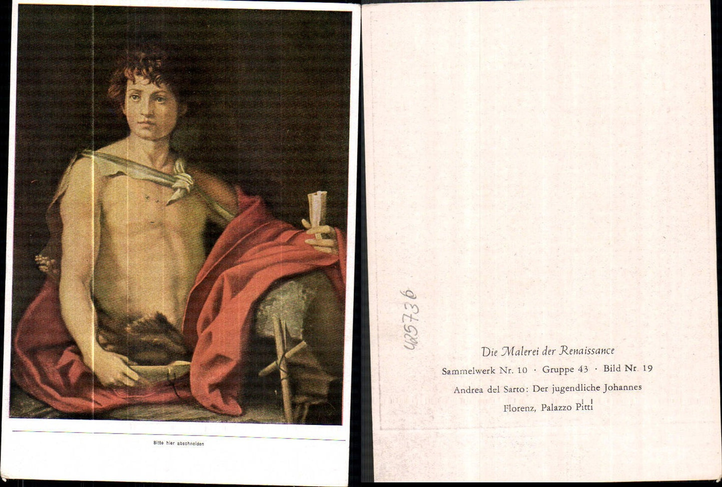 425736,Künstler Ak Andrea del Sarto Der jugendliche Johannes Religion Renaissance