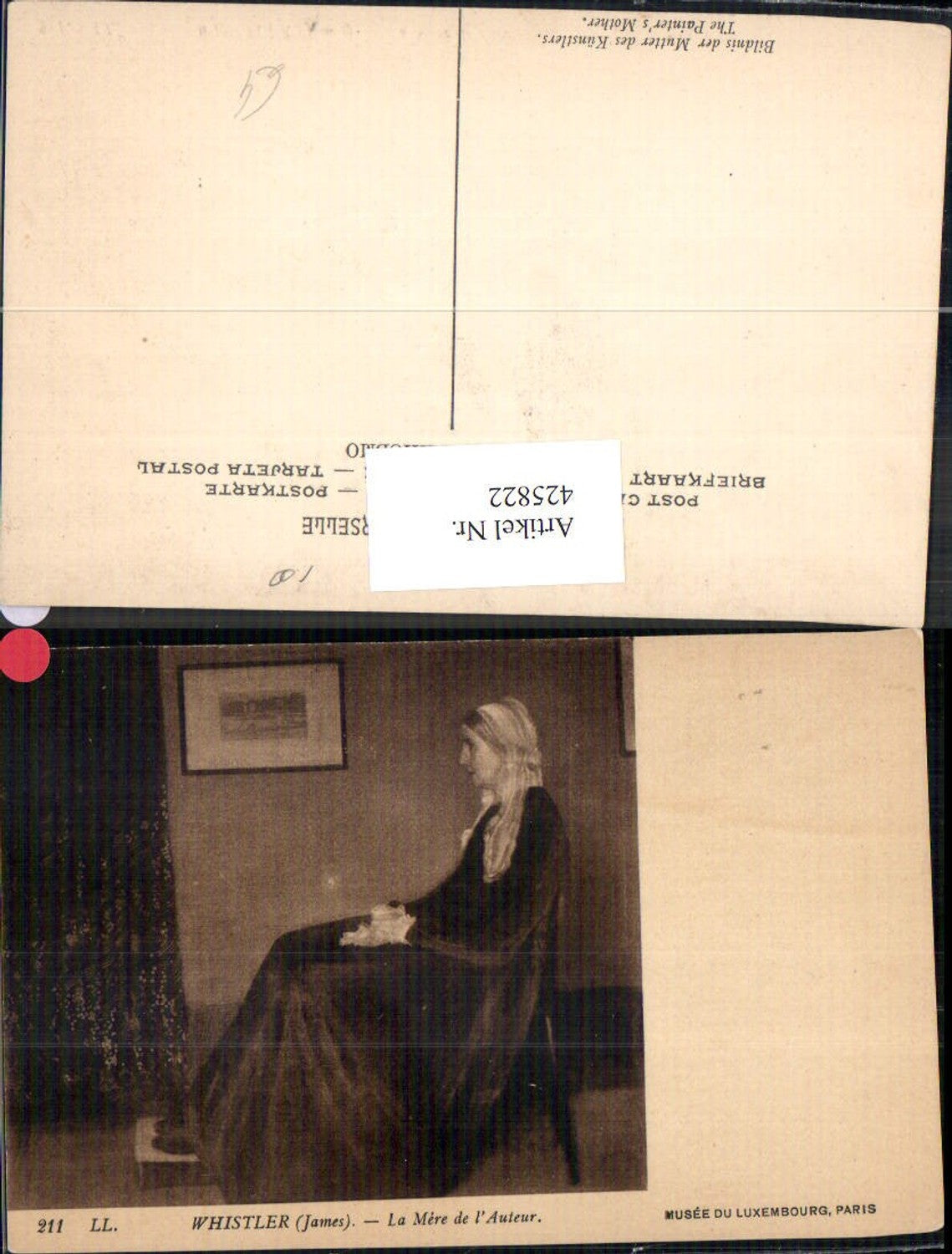 425822,Künstler Ak James Whistler La Mere de l Auteur Kunst Wissenschaft