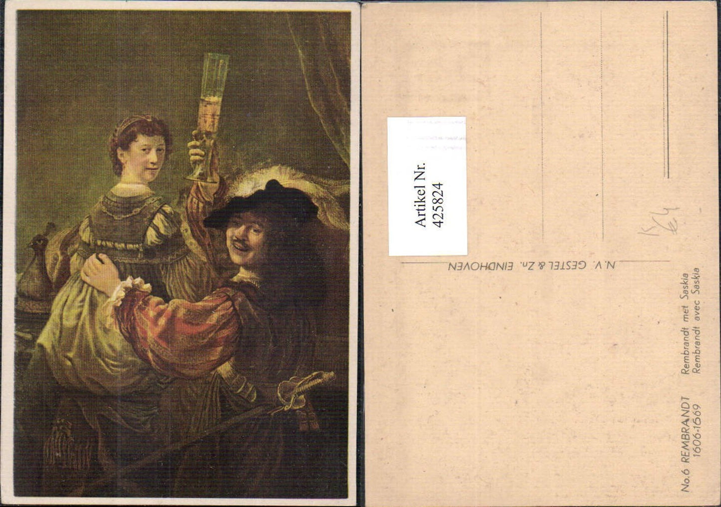 425824,Künstler Ak Rembrandt avec Saskia Kunst Wissenschaft