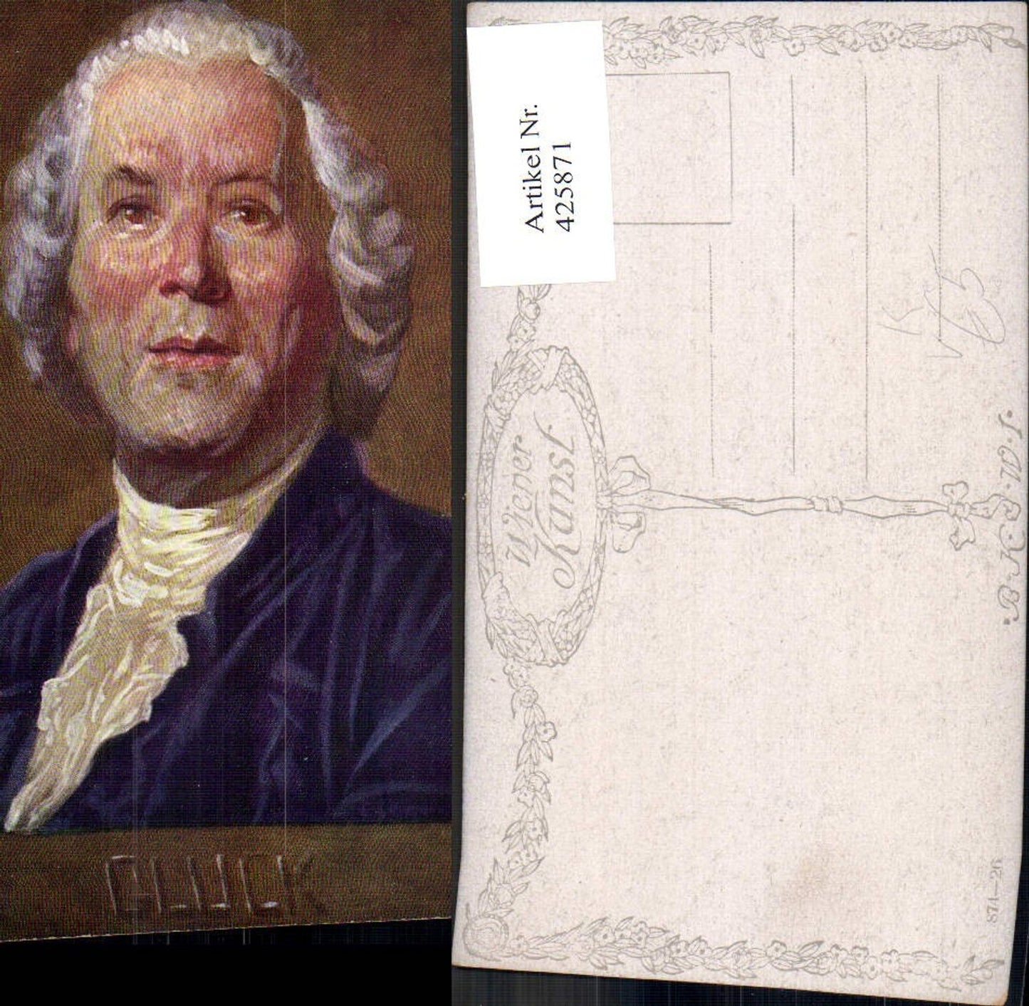 425871,Künstler Ak Christoph Willibald Gluck Komponist pub B.K.W.I. 874/26