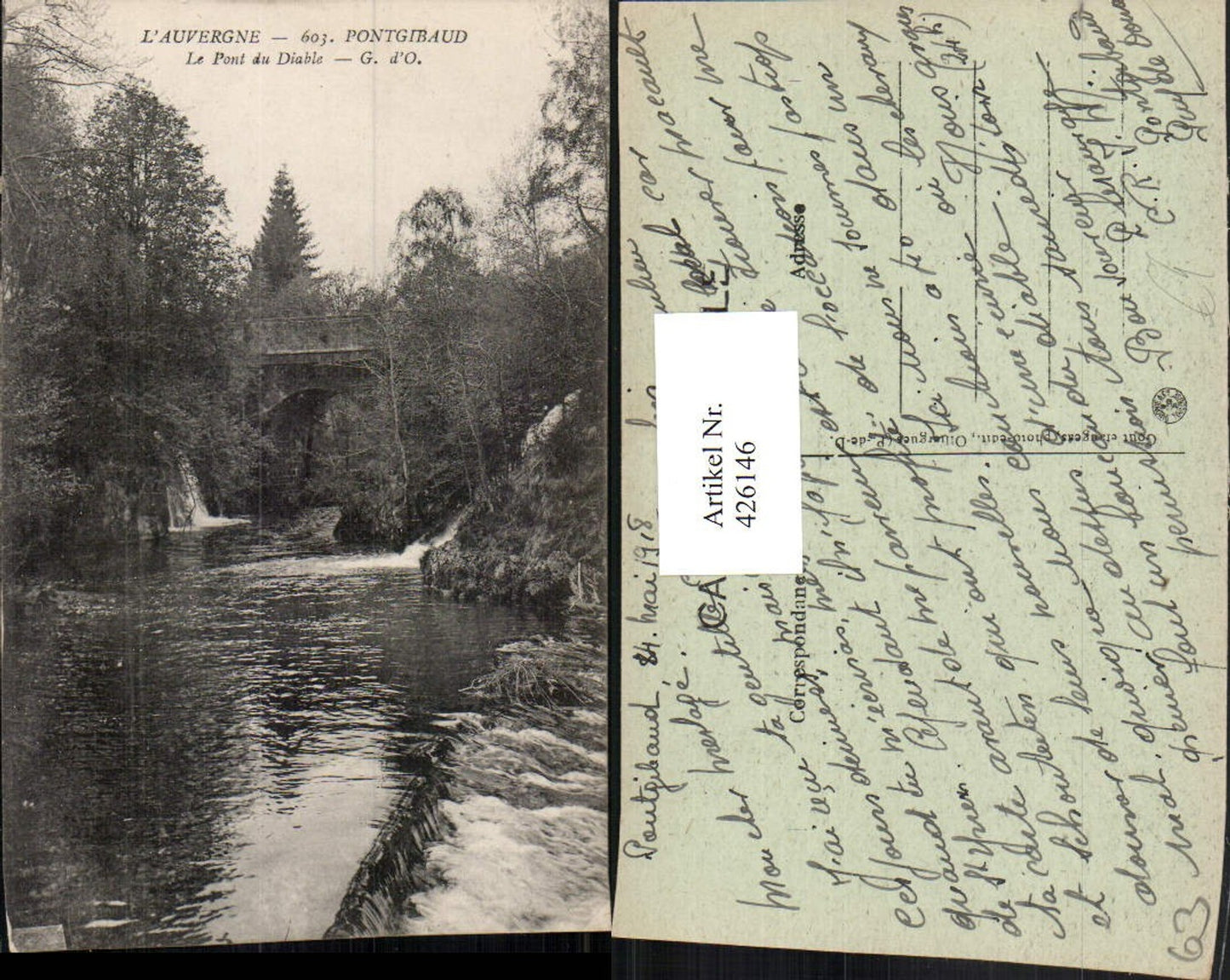 426146,Auvergne Puy-de-Dome Pontgibaud Le Pont du Diable Teufelsbrücke Brücke