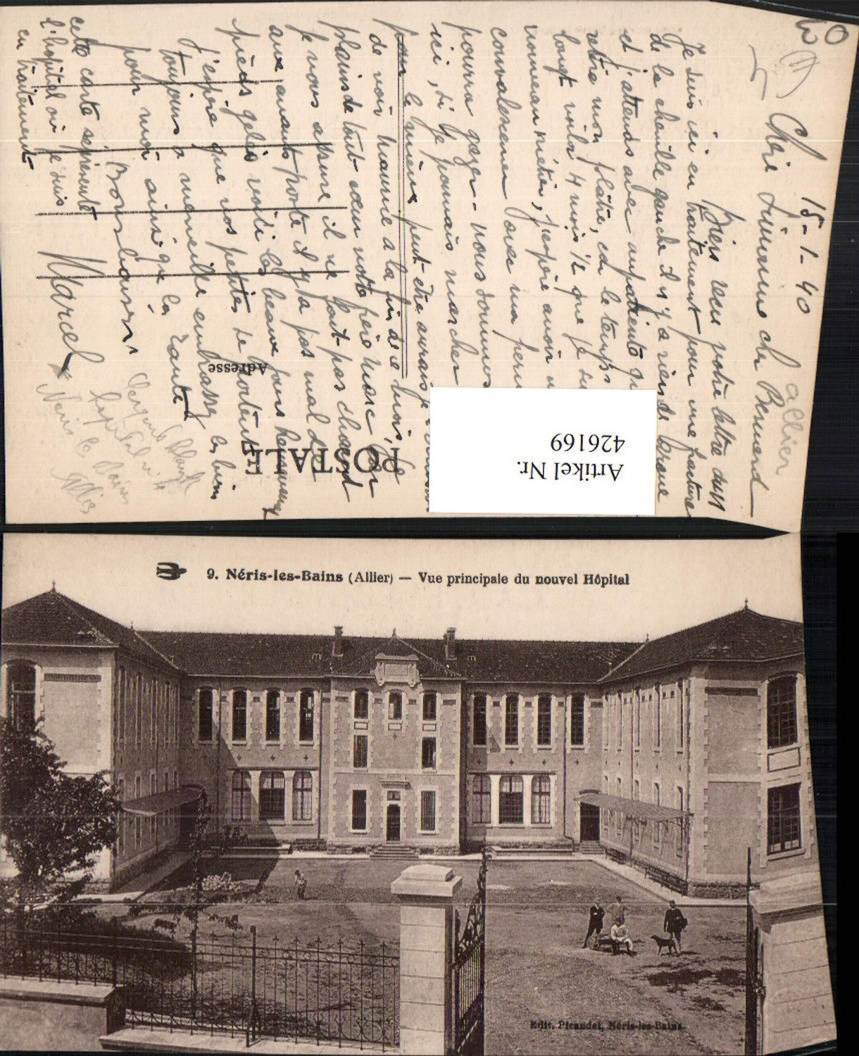 426169,Auvergne Allier Neris-les-Bains Vue principale du nouvel Hopital Krankenhaus