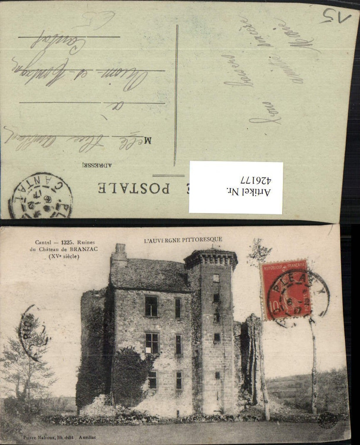 426177,Auvergne Cantal Ruines du Chateau de Branzac Schlossruine