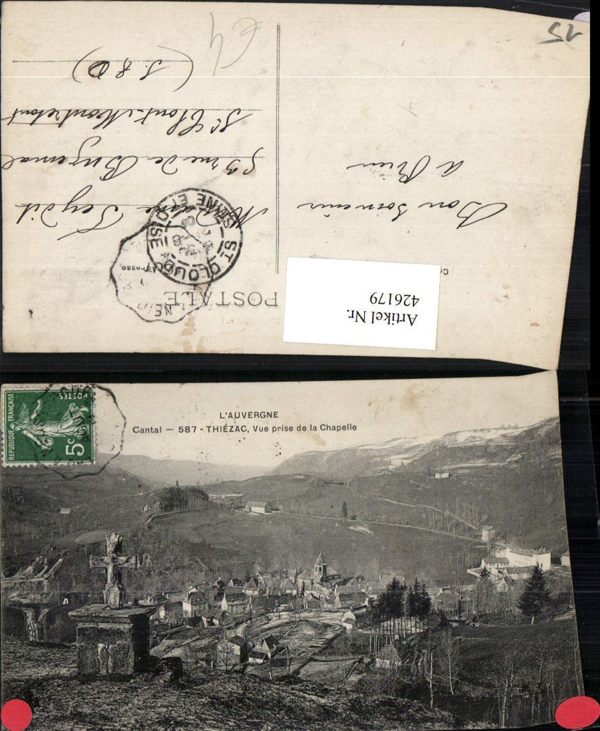 426179,Auvergne Cantal Thiezac Vue prise de la Chapelle Totale
