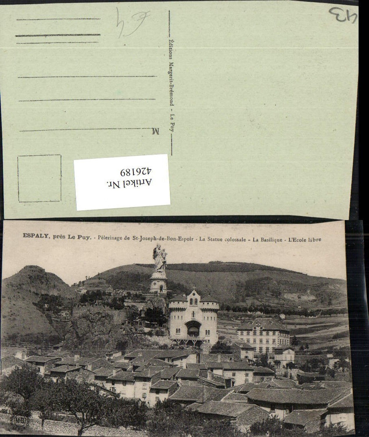 426189,Auvergne Haute-Loire Le Puy Espaly Pelerinage St-Joseph-de-Bon-Espoir Statue