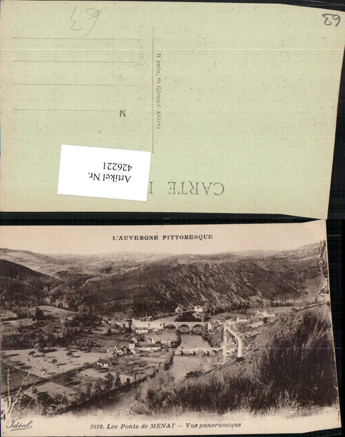 426221,Auvergne Puy-de-Dome Les Ponts de Menat Vue panoramique Brücken