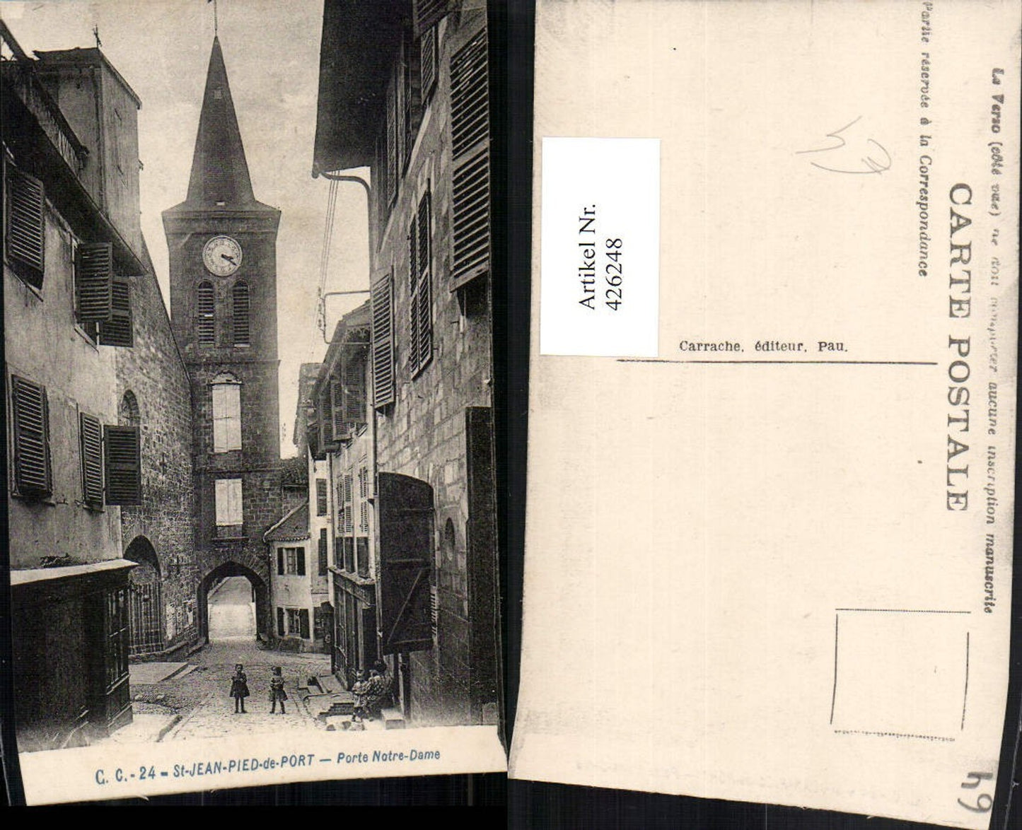 426248,Aquitanien Pyrenees-Atlantiques St-Jean-Pied-de-Port Porte Notre-Dame Tor Turm