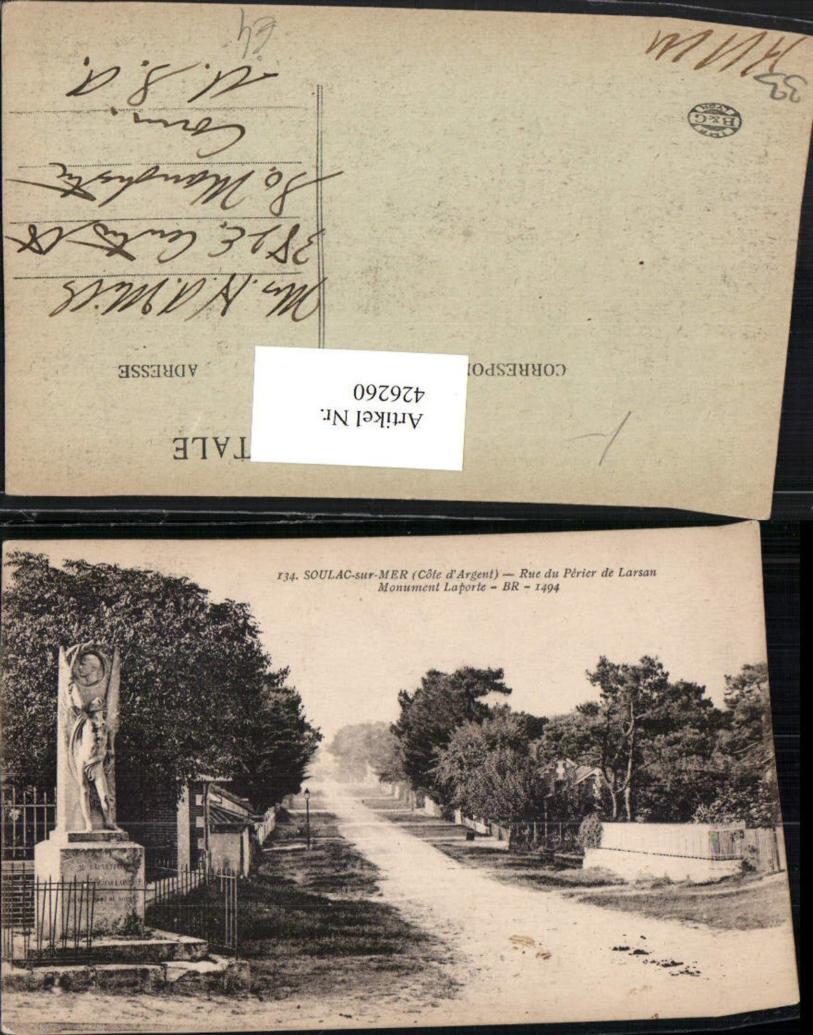 426260,Aquitanien Gironde Soulac-sur-Mer Rue du Perier de Larsan Monument Laporte