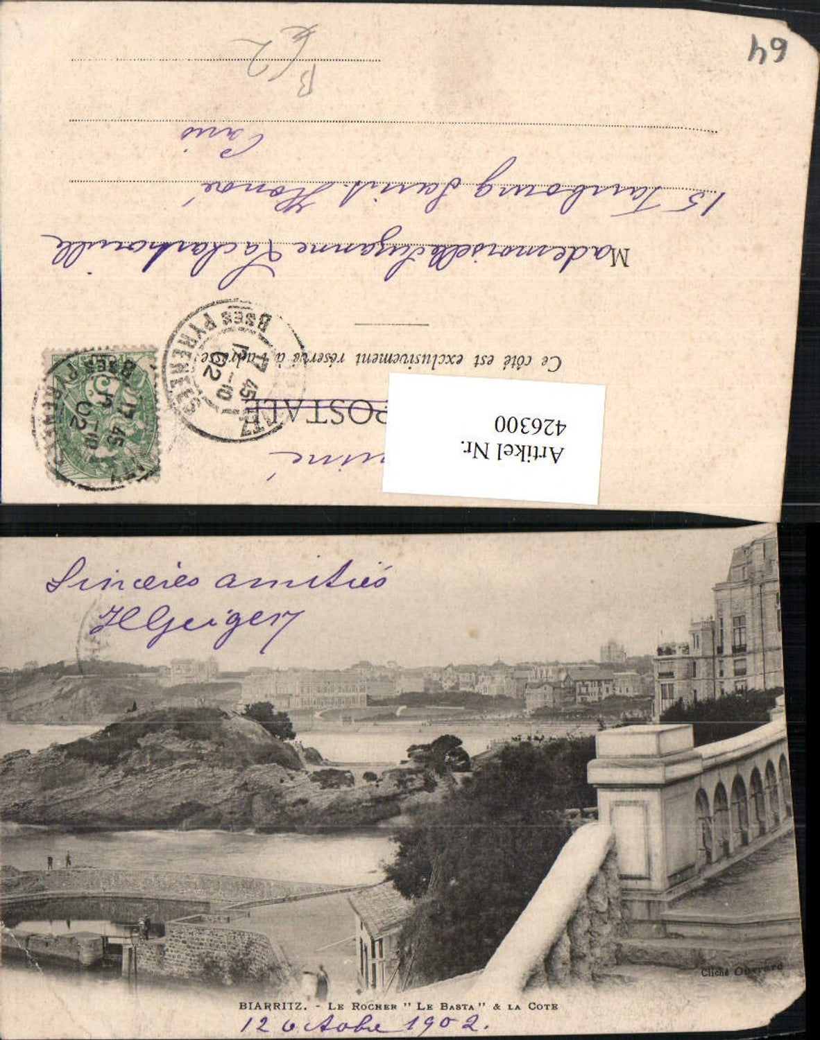 426300,Aquitanien Pyrenees-Atlantiques Biarritz Le Rocher Le Basta Teilansicht