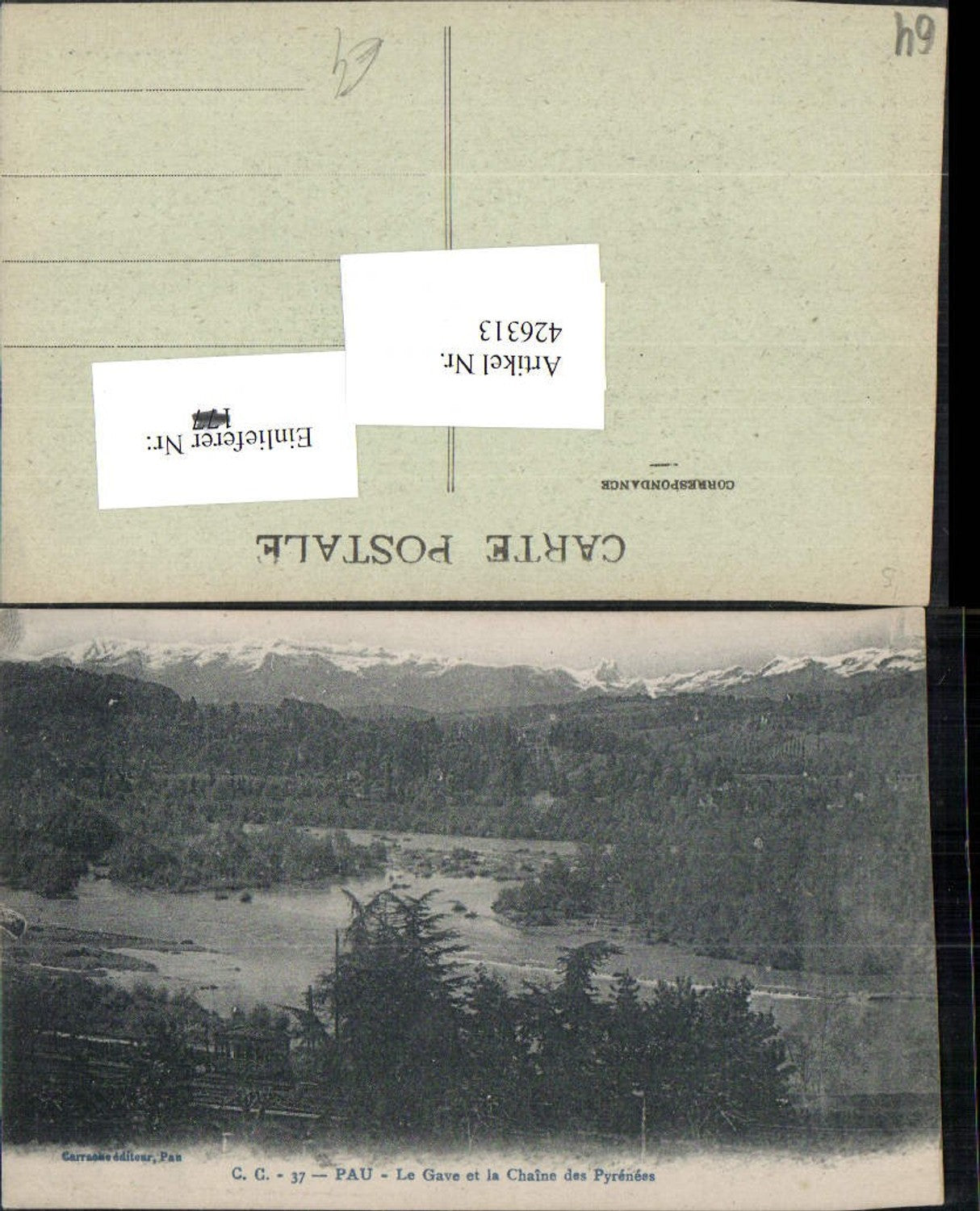 426313,Aquitanien Pyrenees-Atlantiques Pau Le Gave et la Chaine des Pyrenees Bergkulisse
