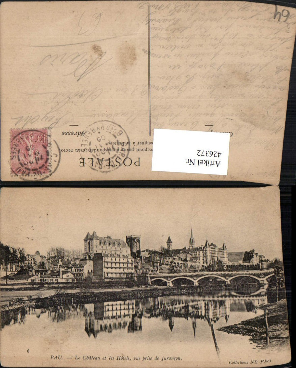 426372,Aquitanien Pyrenees-Atlantiques Pau Le Chateau et les Hotels Teilansicht Brücke