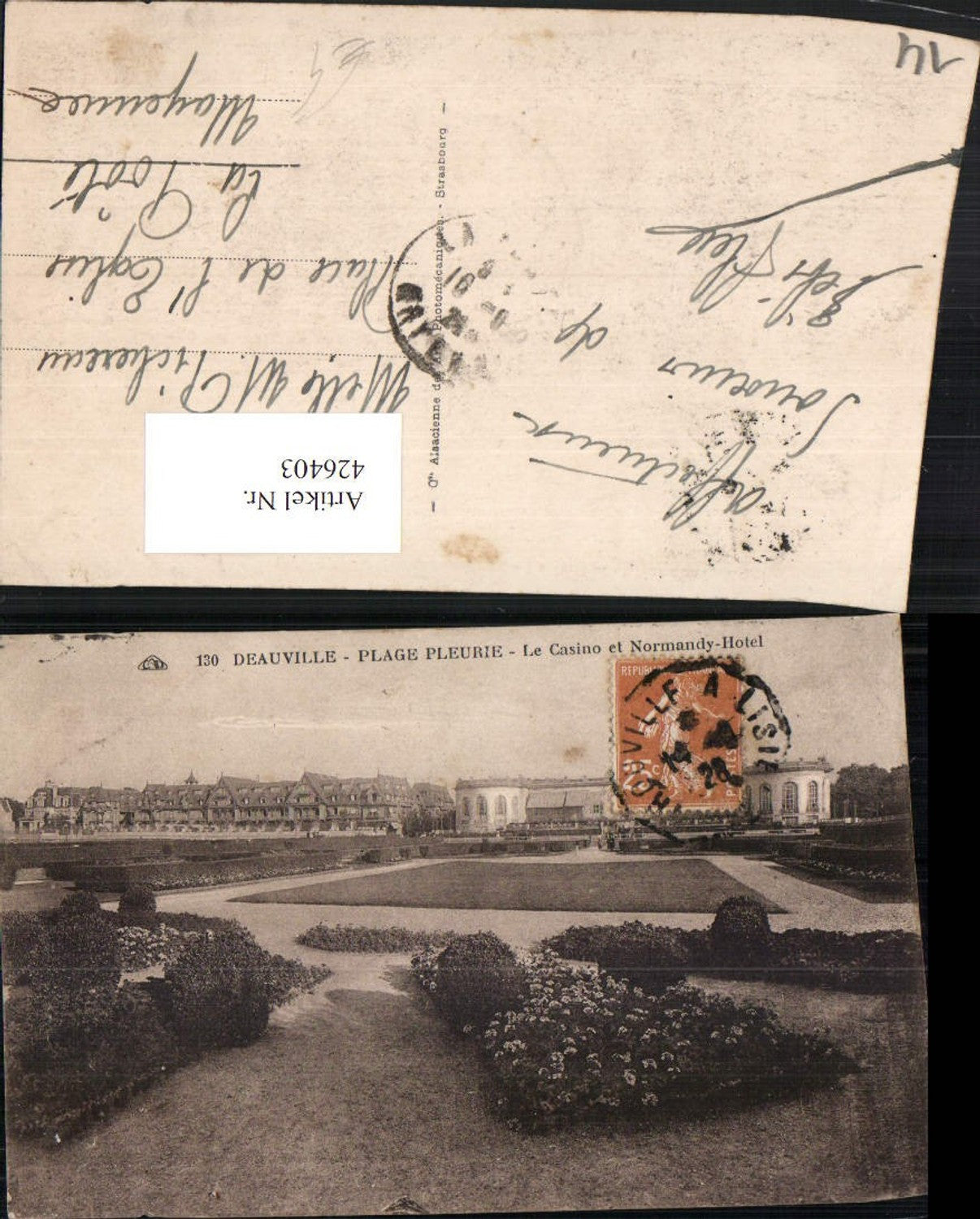 426403,Basse-Normandie Calvados Deauville Plage Pleurie Le Casino et Normandy-Hotel