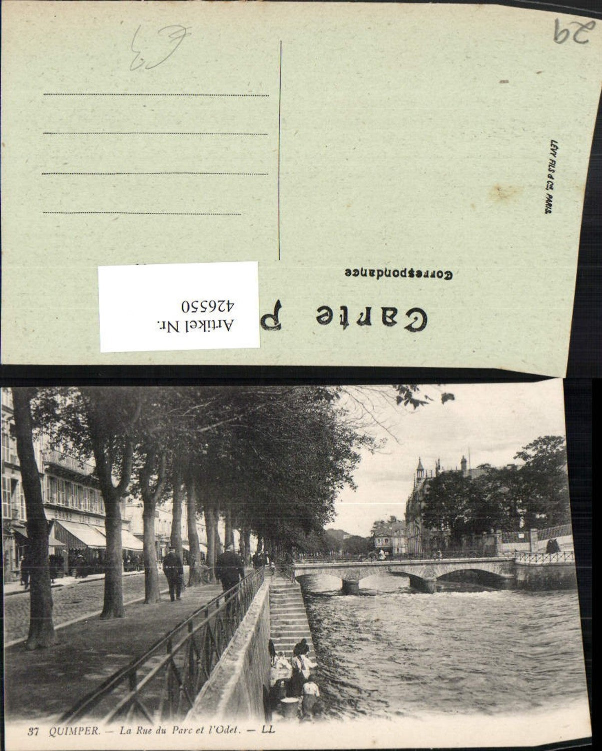 426550,Bretagne Finistere Quimper La Rue du Parc et l'Odet Fluss Brücke