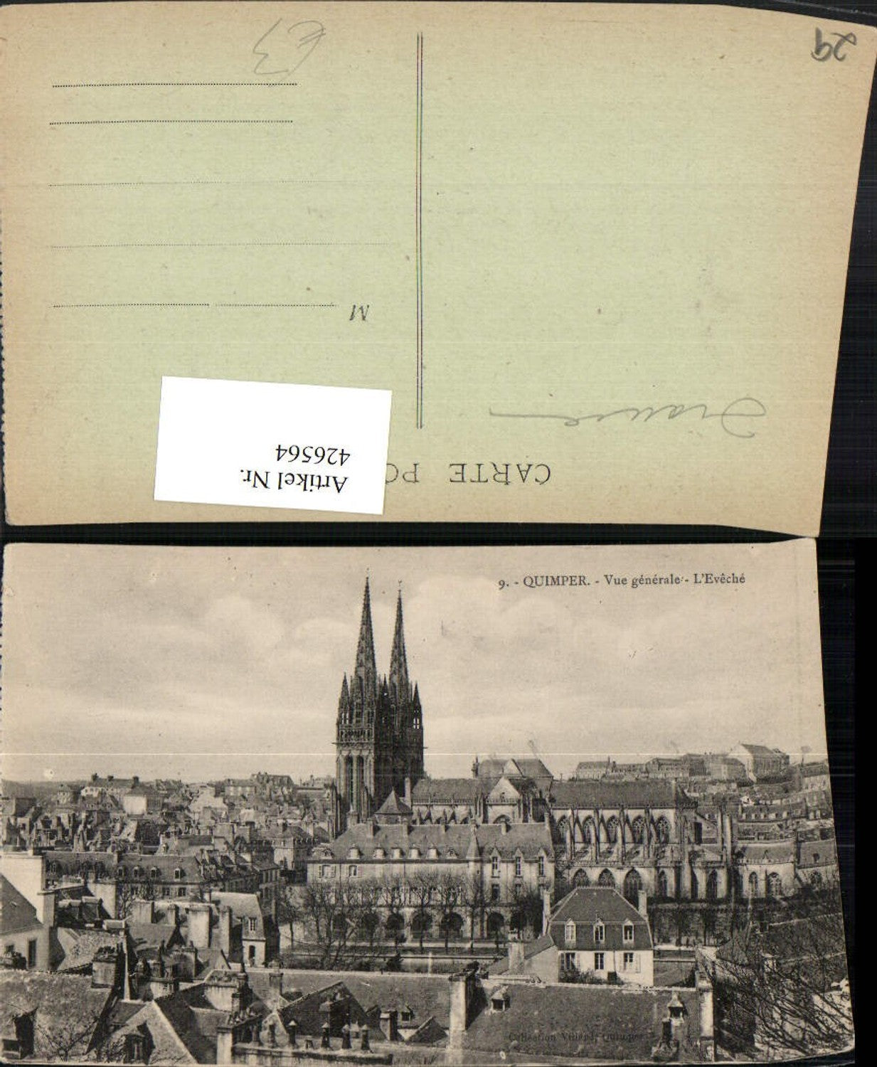 426564,Bretagne Finistere Quimper Vue generale L'Eveche Totale Kirce