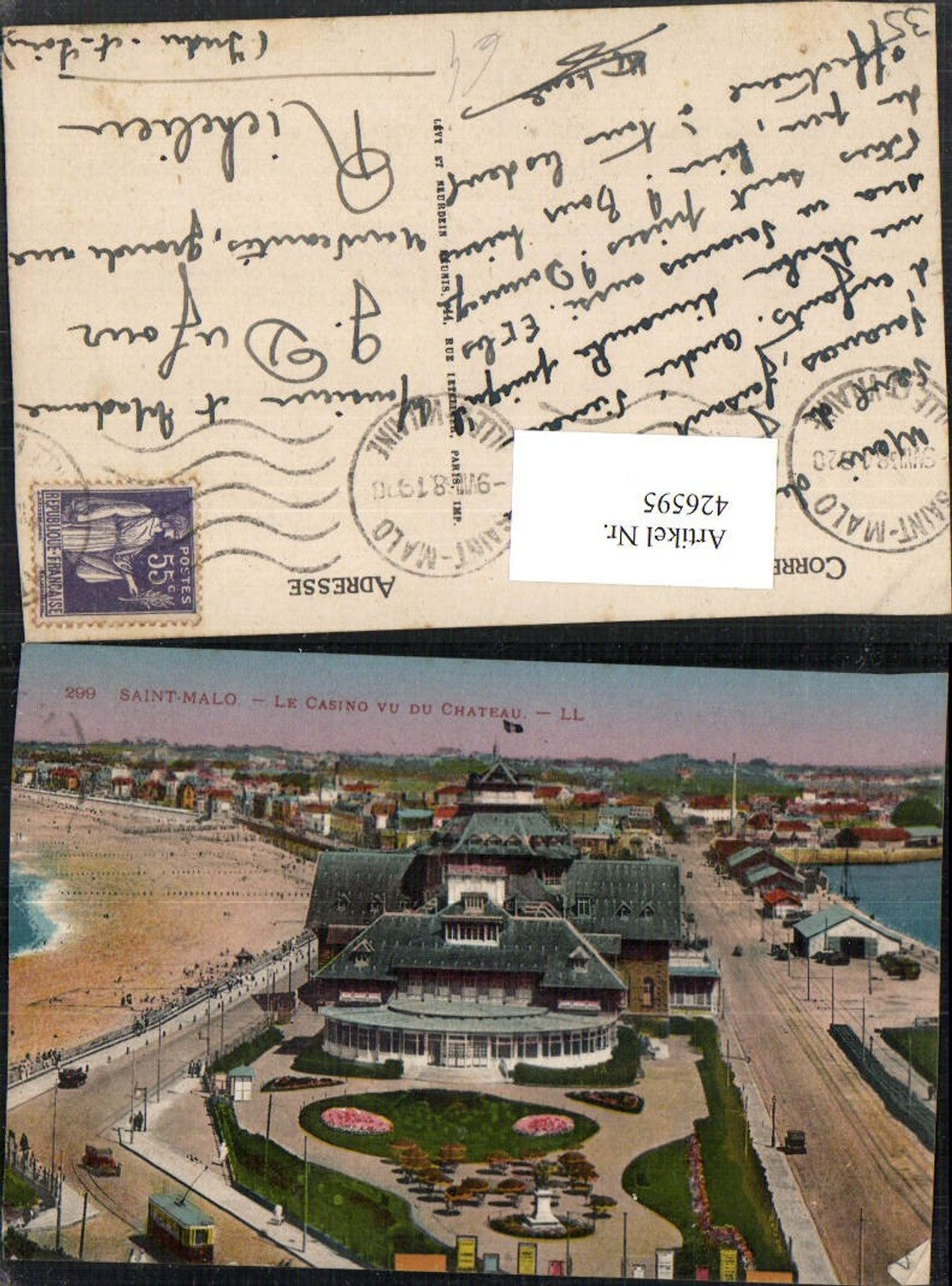 426595,Bretagne Ille-et-Vilaine Saint-Malo Le Casino vu du Chateau Strand