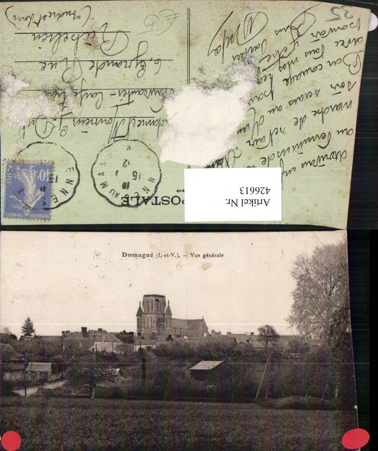 426613,Bretagne Ille-et-Vilaine Domagne vue generale Teilansicht Kirche