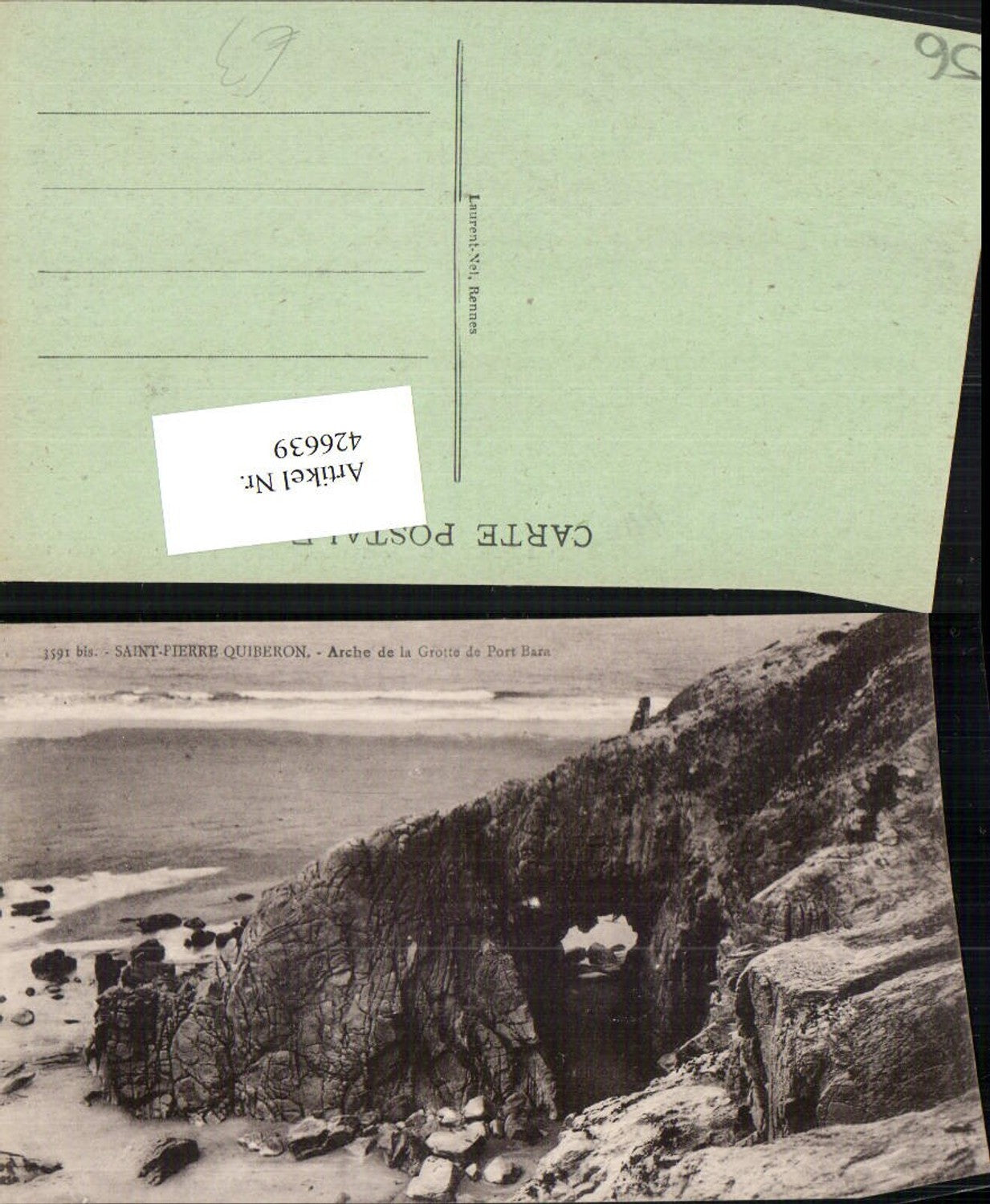 426639,Bretagne Morbihan Saint-Pierre-Quiberon Arche de la Grotte de Port Bara Grotte Küste