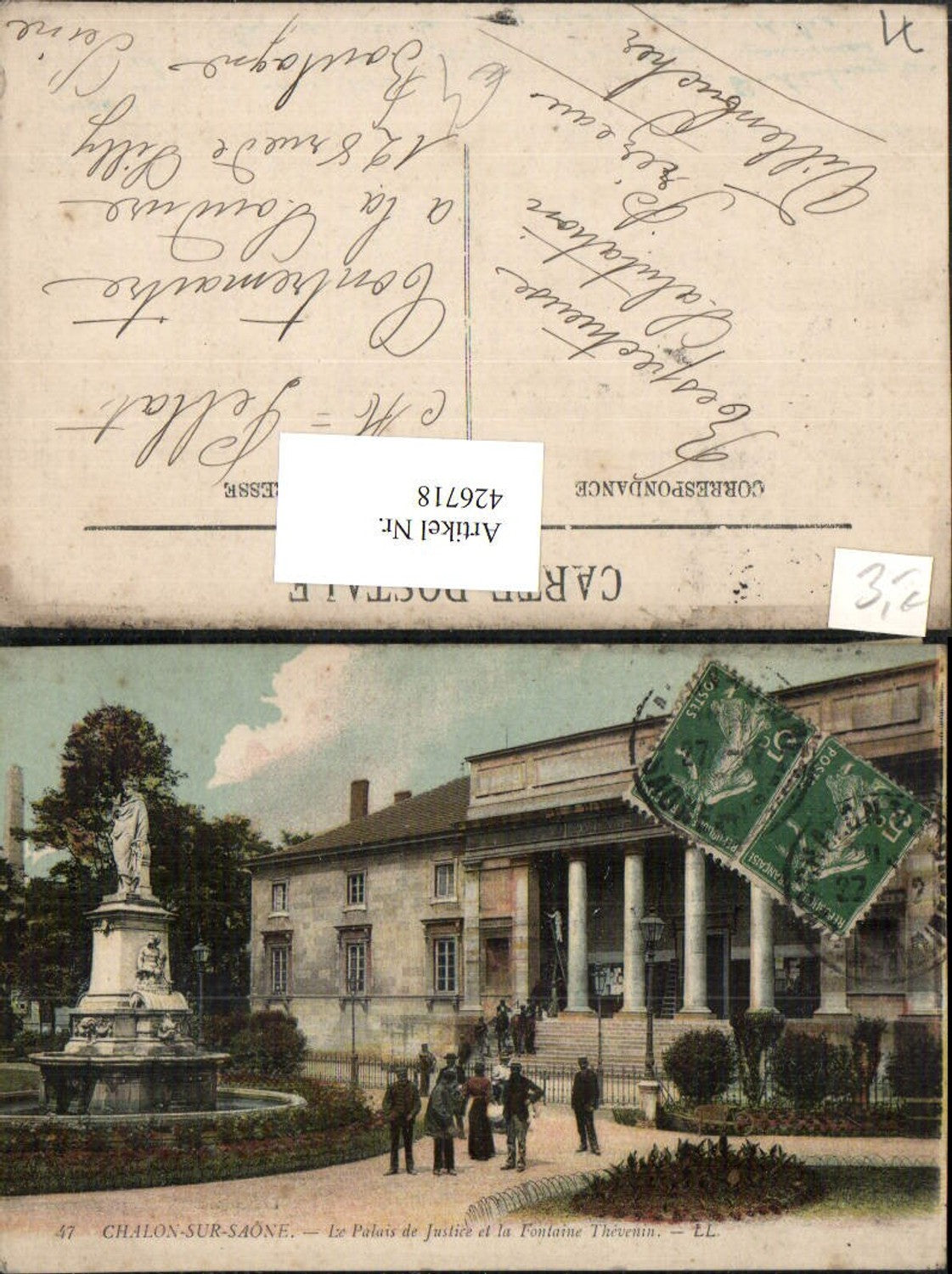 426718,Burgund Saone-et-Loire Chalon-sur-Saone Palais de Justice Justizpalast Brunnen