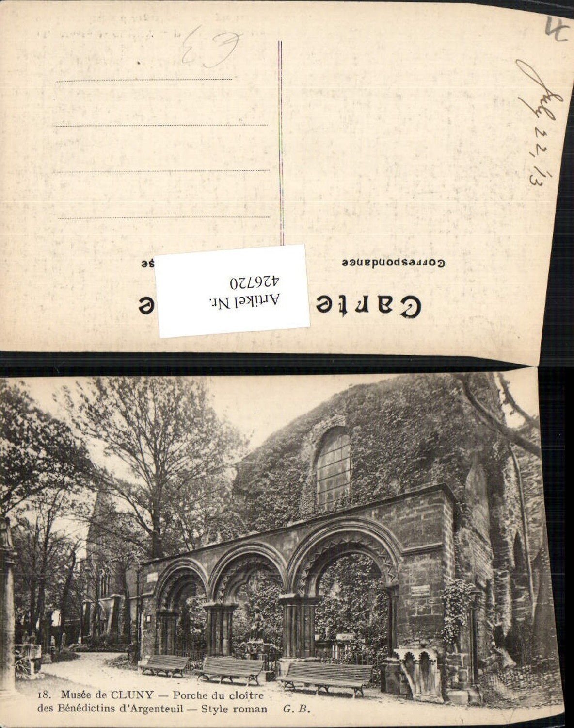 426720,Burgund Saone-et-Loire Musee de Cluny Porche du cloitre Kloster