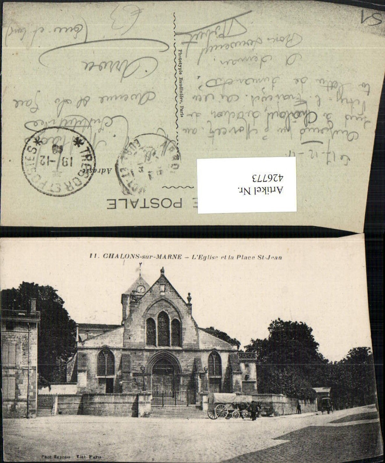 426773,Champagne-Ardenne Marne Chalons-sur-Marne Eglise et la Place St-Jean Kirche