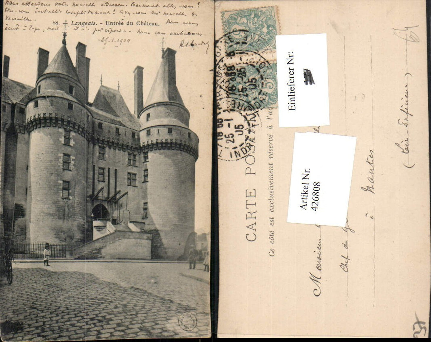 426808,Centre Indre-et-Loire Langeais Entree du Chateau Schloss
