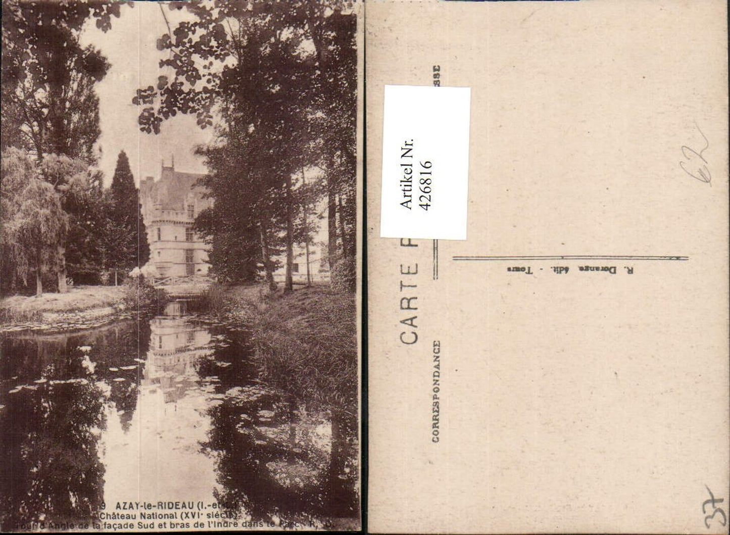 426816,Centre Indre-et-Loire Azay-le-Rideau Chateau National Schloss