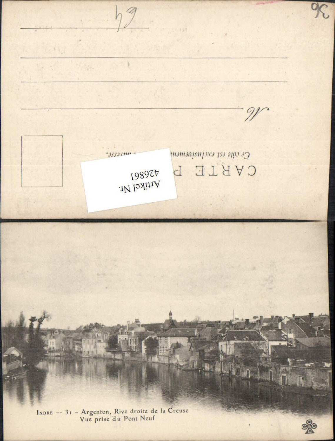 426861,Centre Indre Argenton Rive droite de la Creuse Teilansicht Fluss