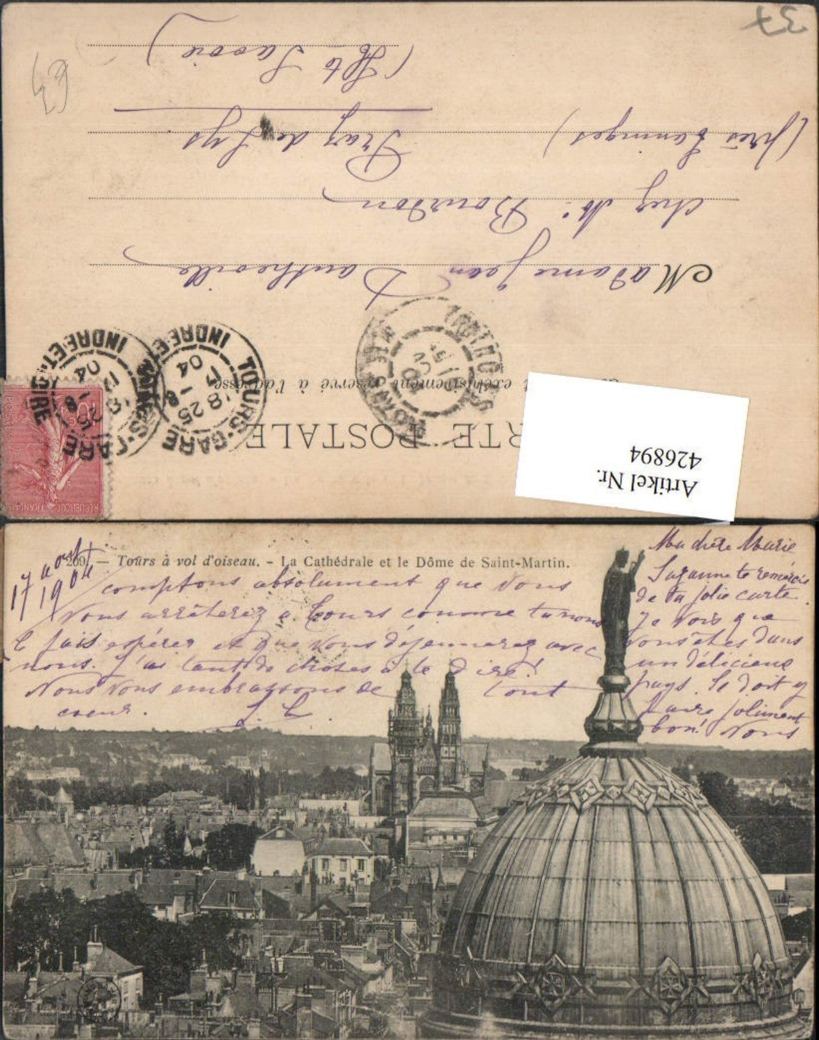 426894,Centre Indre-et-Loire Tours La Cathedrale et le Dome de Saint-Martin Kuppel Kirche