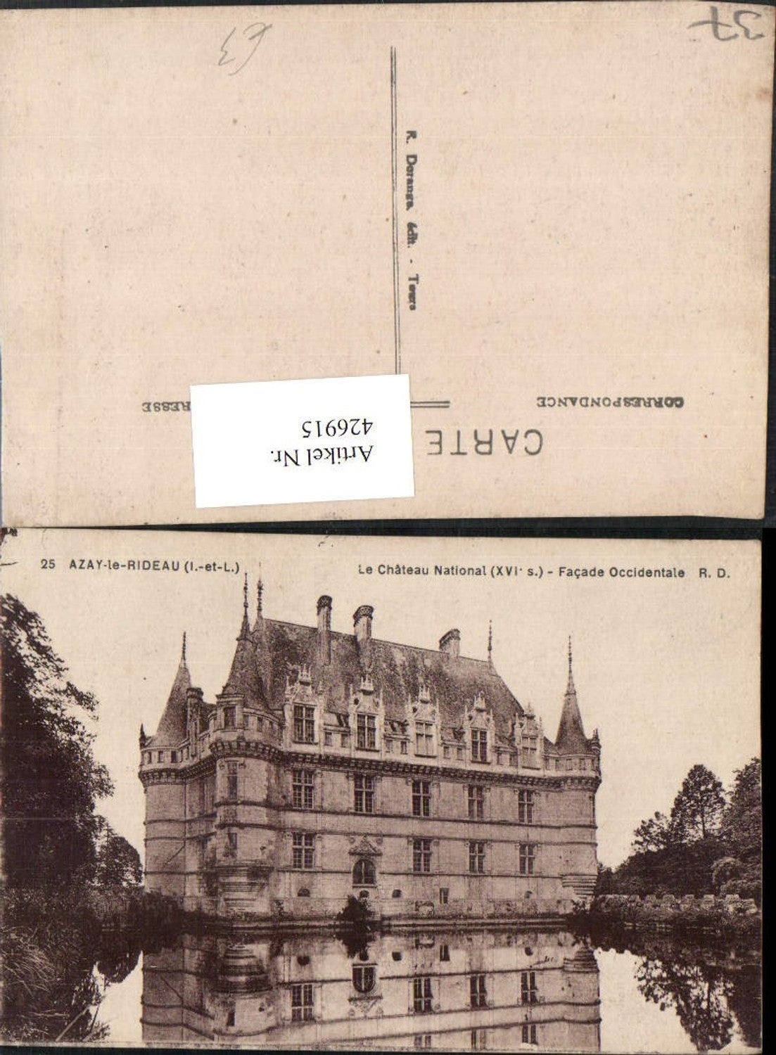 426915,Centre Indre-et-Loire Azay-le-Rideau Le Chateau National Schloss