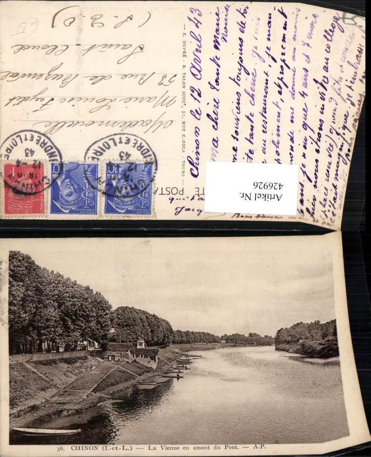 426926,Centre Indre-et-Loire Chinon La Vienne en amont du Pont Fluss