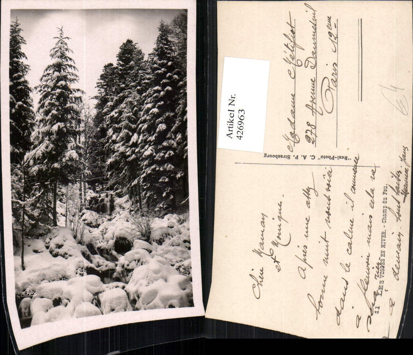 426963,Elsass Bas-Rhin Les Vosges en Hiver Champ du Feu Wald Winterbild