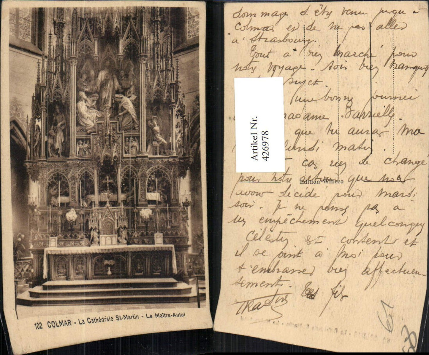426978,Elsass Haut-Rhin Colmar La Cathedrale St-Martin Kirche Autel Altar