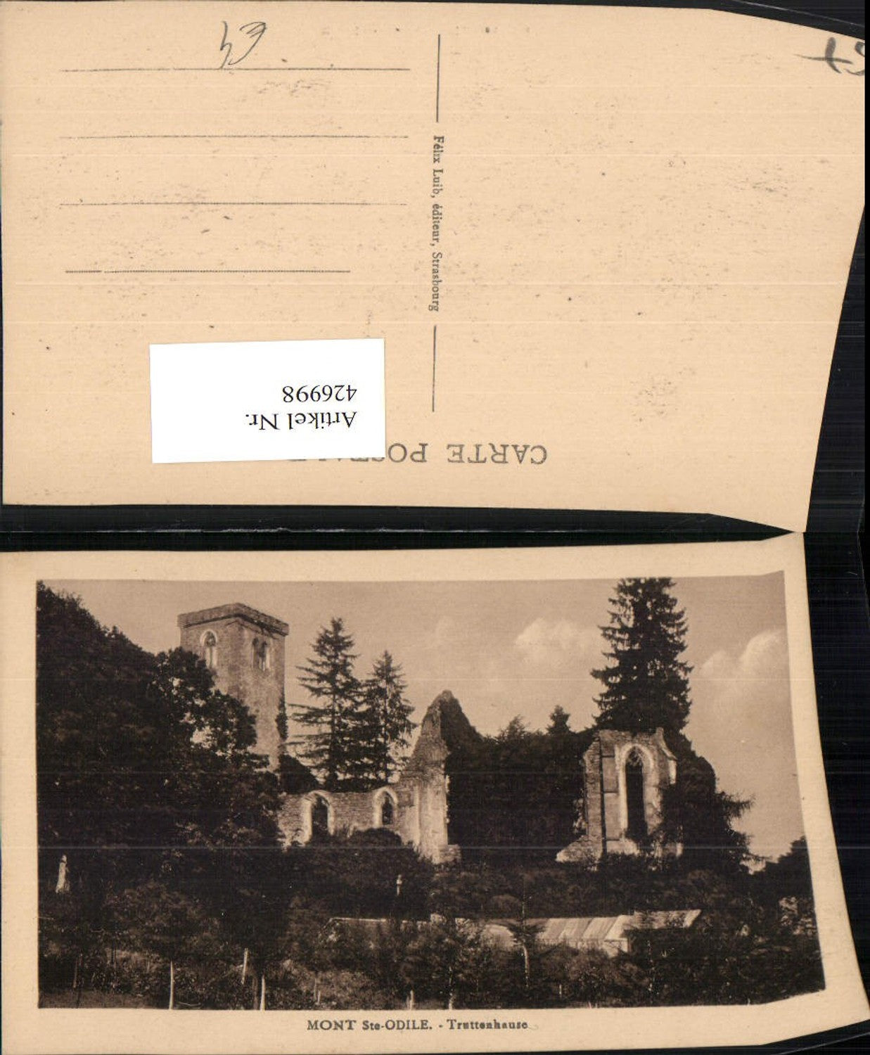 426998,Elsass Bas-Rhin Mont Ste-Odile Trattenhause Ruine