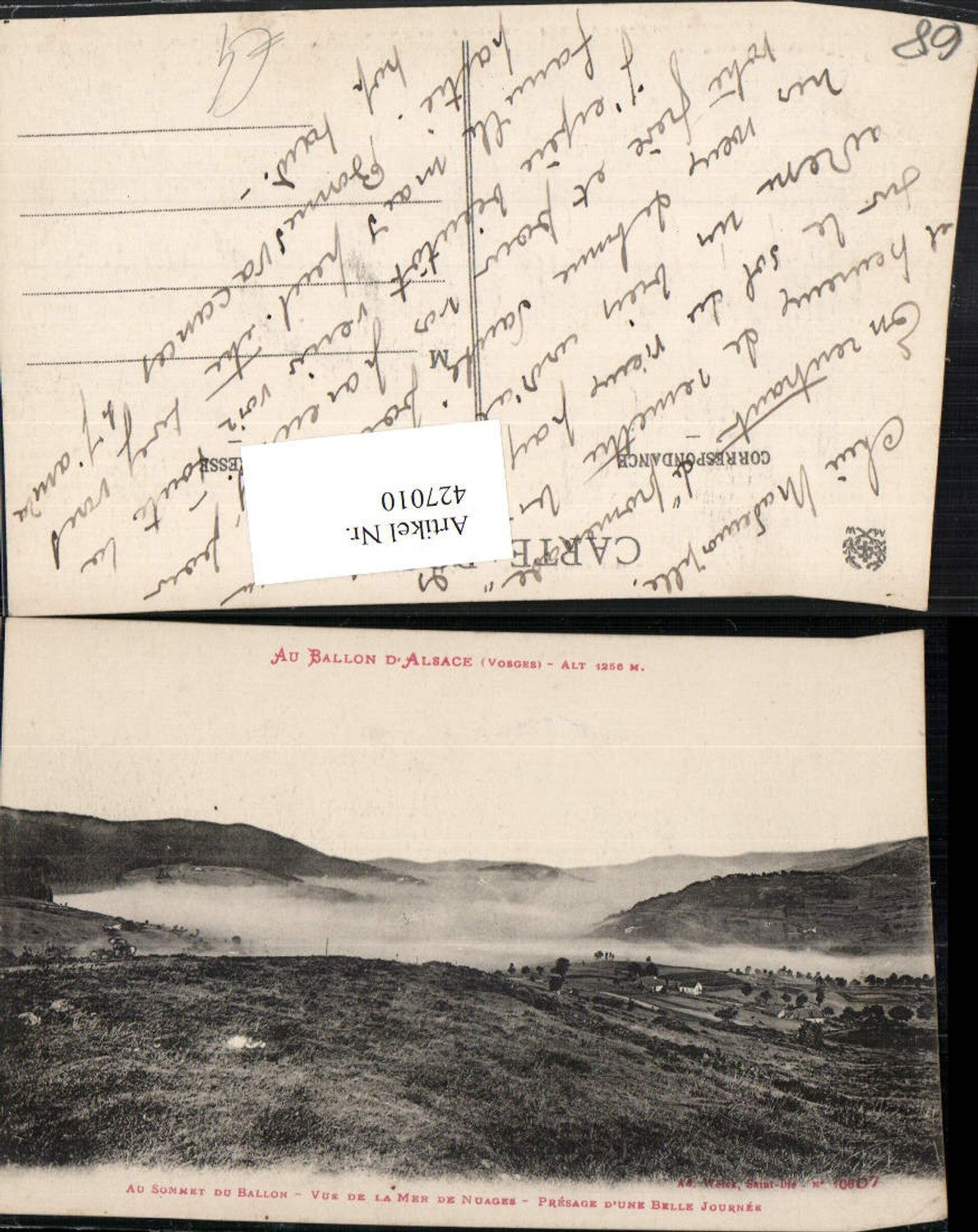 427010,Elsass Haut-Rhin Sommet du Ballon vue de la Mer de Nuages Landschaft