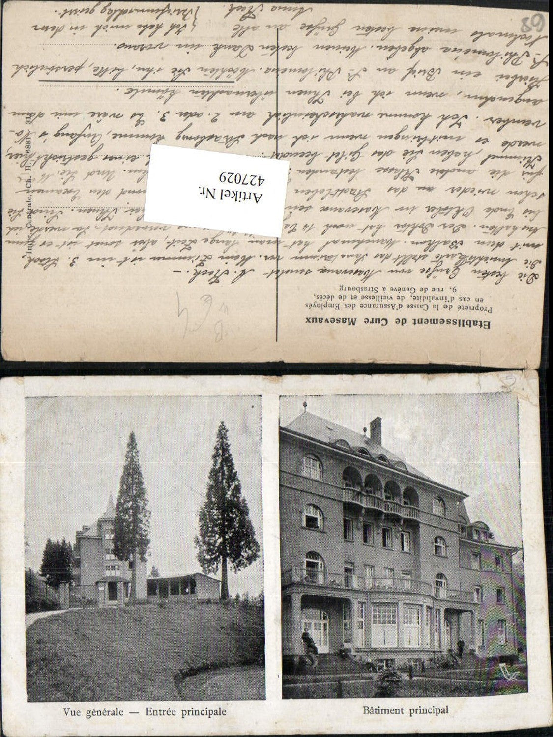 427029,Elsass Haut-Rhin Masevaux Etablissement de Cure Mehrbildkarte
