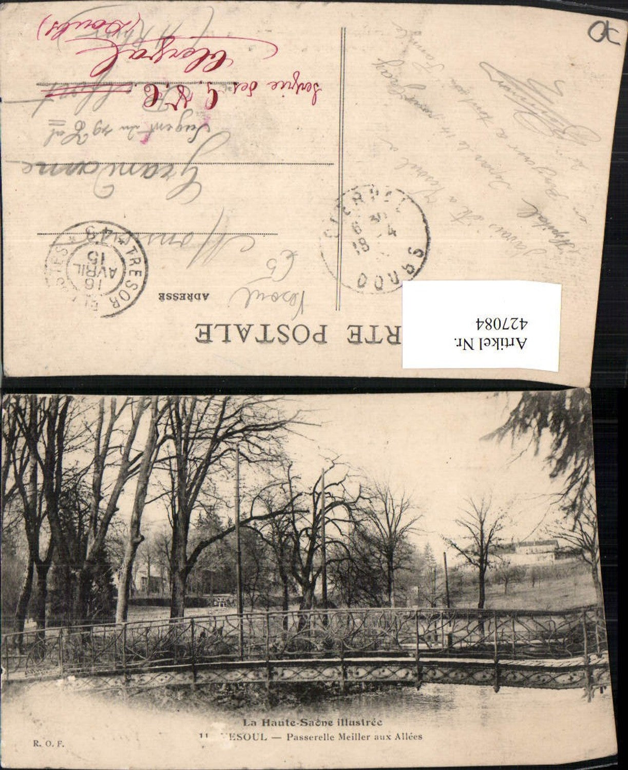 427084,Franche-Comte Haute-Saone Vesoul Passerelle Meiller aux Allees Brücke