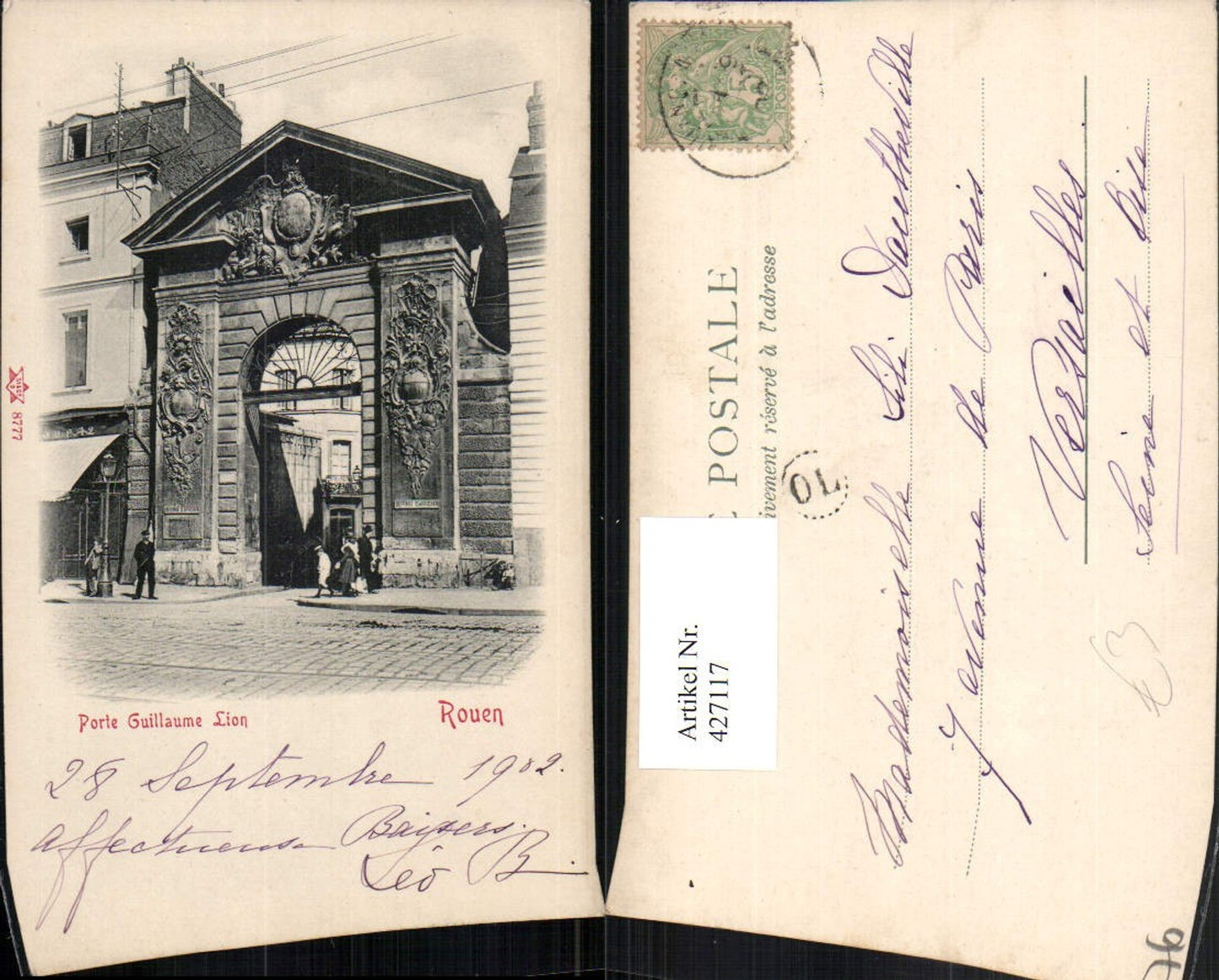 427117,Haute-Normandie Seine-Maritime Rouen Porte Guillaume Lion Tor Portal