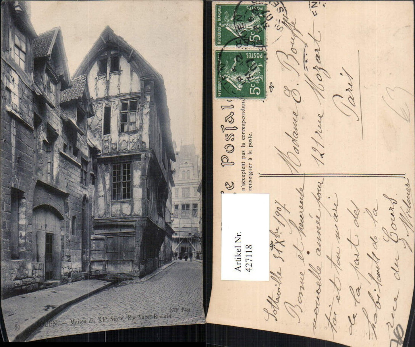 427118,Haute-Normandie Seine-Maritime Rouen Rue Saint-Romain Maison Haus
