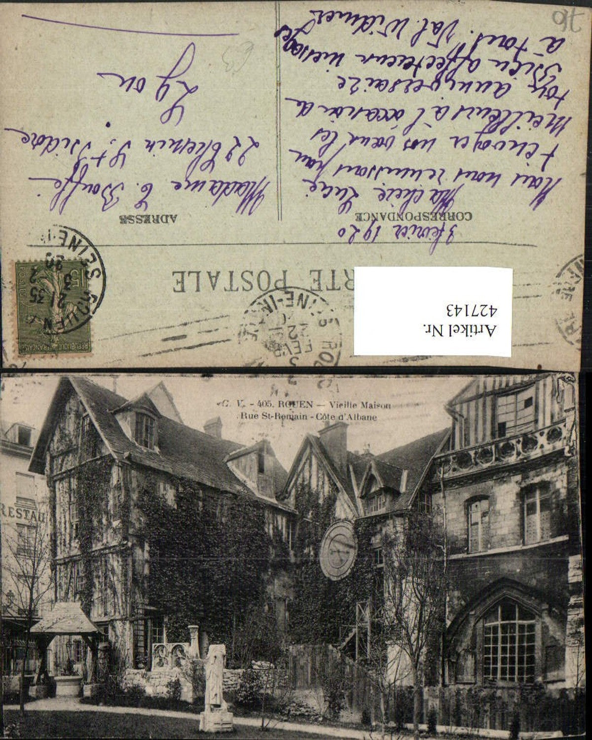 427143,Haute-Normandie Seine-Maritime Rouen Vieille Maison Haus