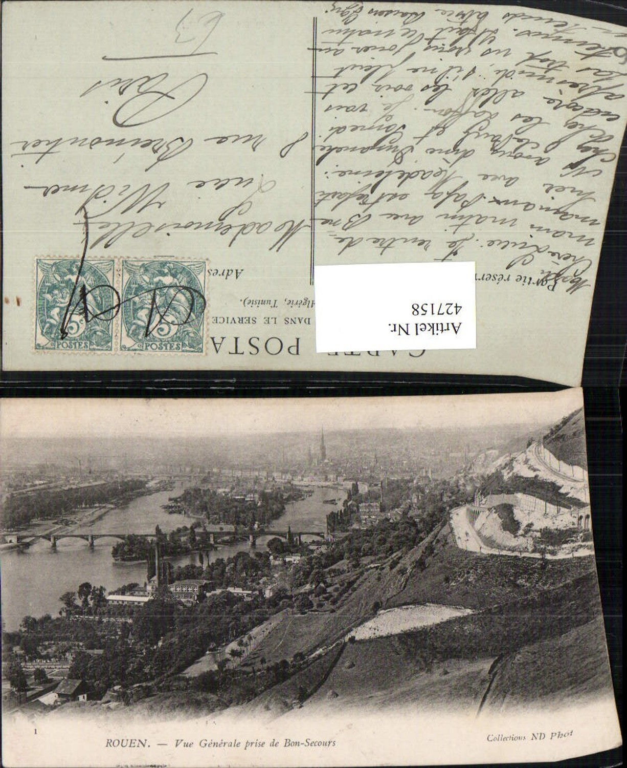 427158,Haute-Normandie Seine-Maritime Rouen Vue Generale prise de Bon-Secours Totale