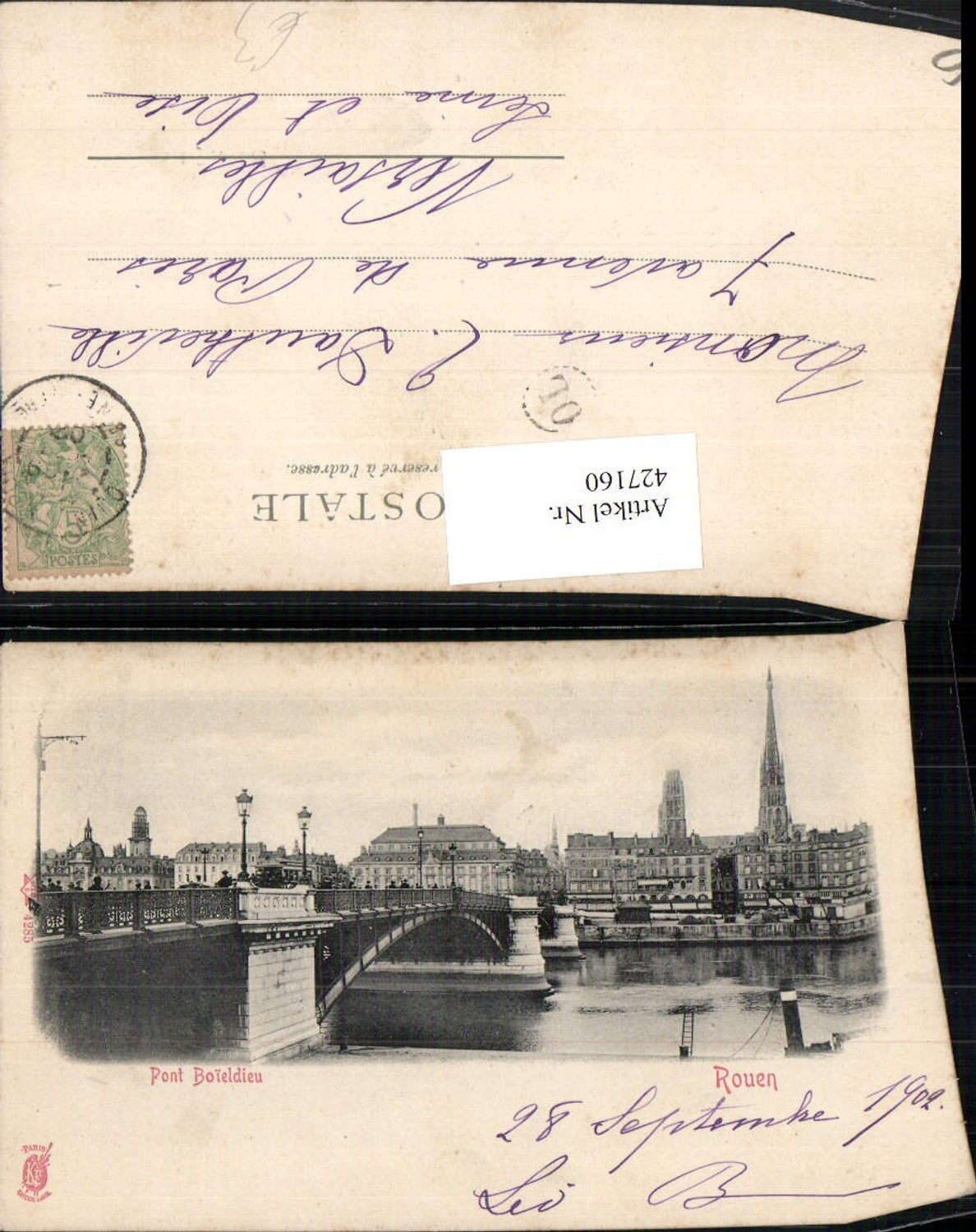 427160,Haute-Normandie Seine-Maritime Rouen Pont Boieldieu Teilansicht Brücke