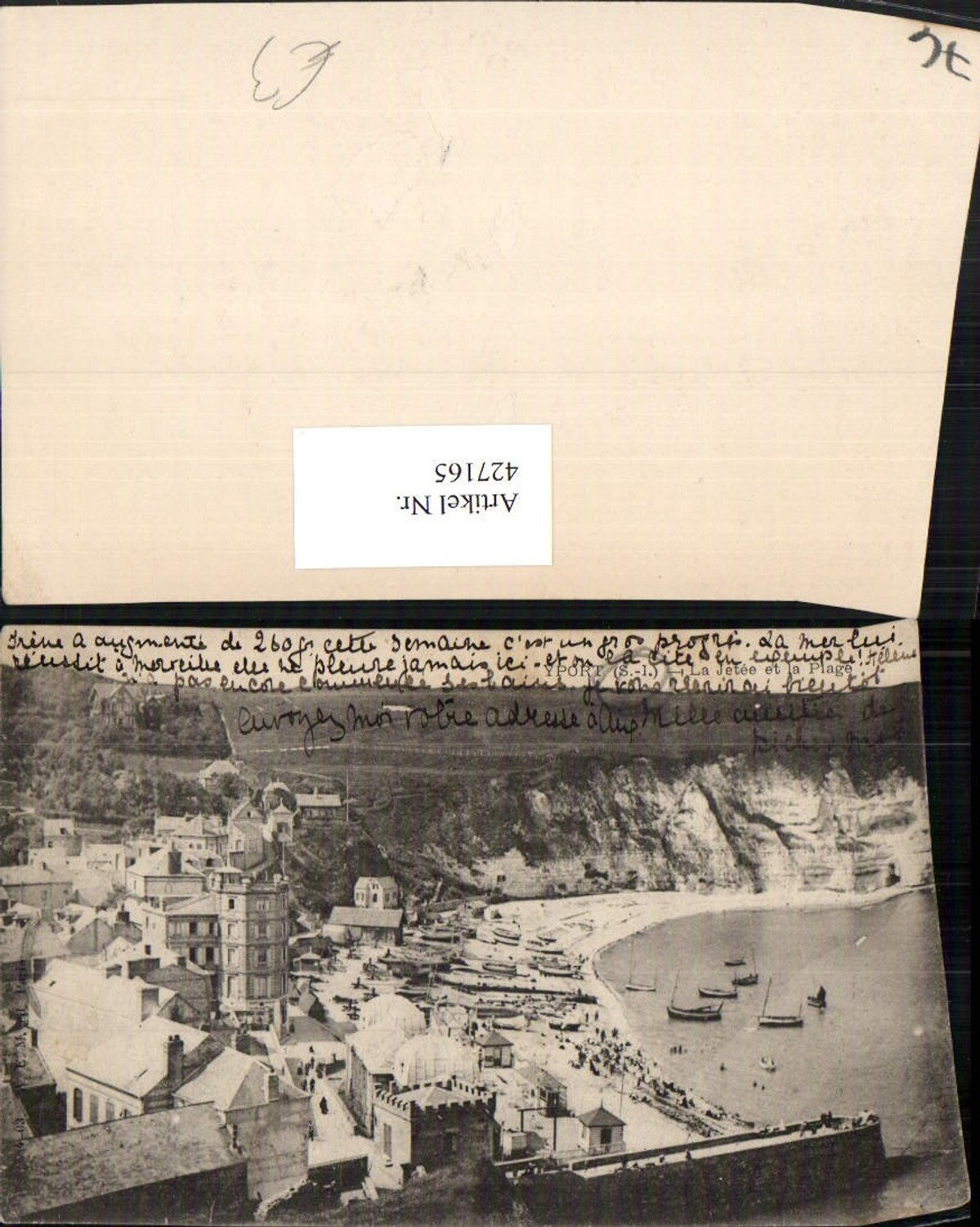 427165,Haute-Normandie Seine-Maritime Yport La Jetee et la Plage Strand
