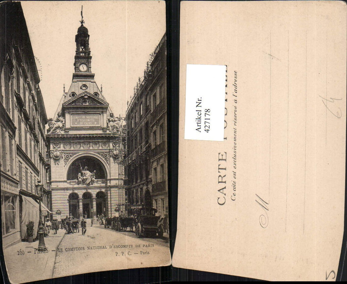 427178,Ile-de-France Paris Le Comptoir National d'Escompte de Paris Gebäude