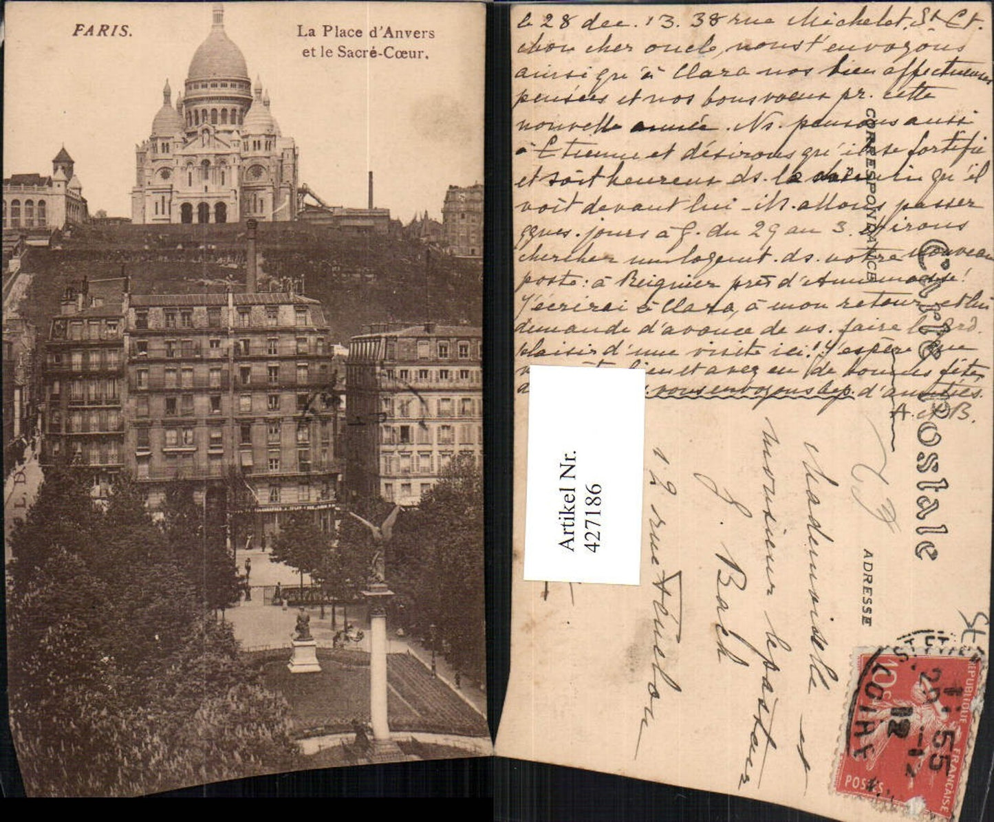 427186,Ile-de-France Paris La Place d'Anvers et le Sacre-Coeur Kirche