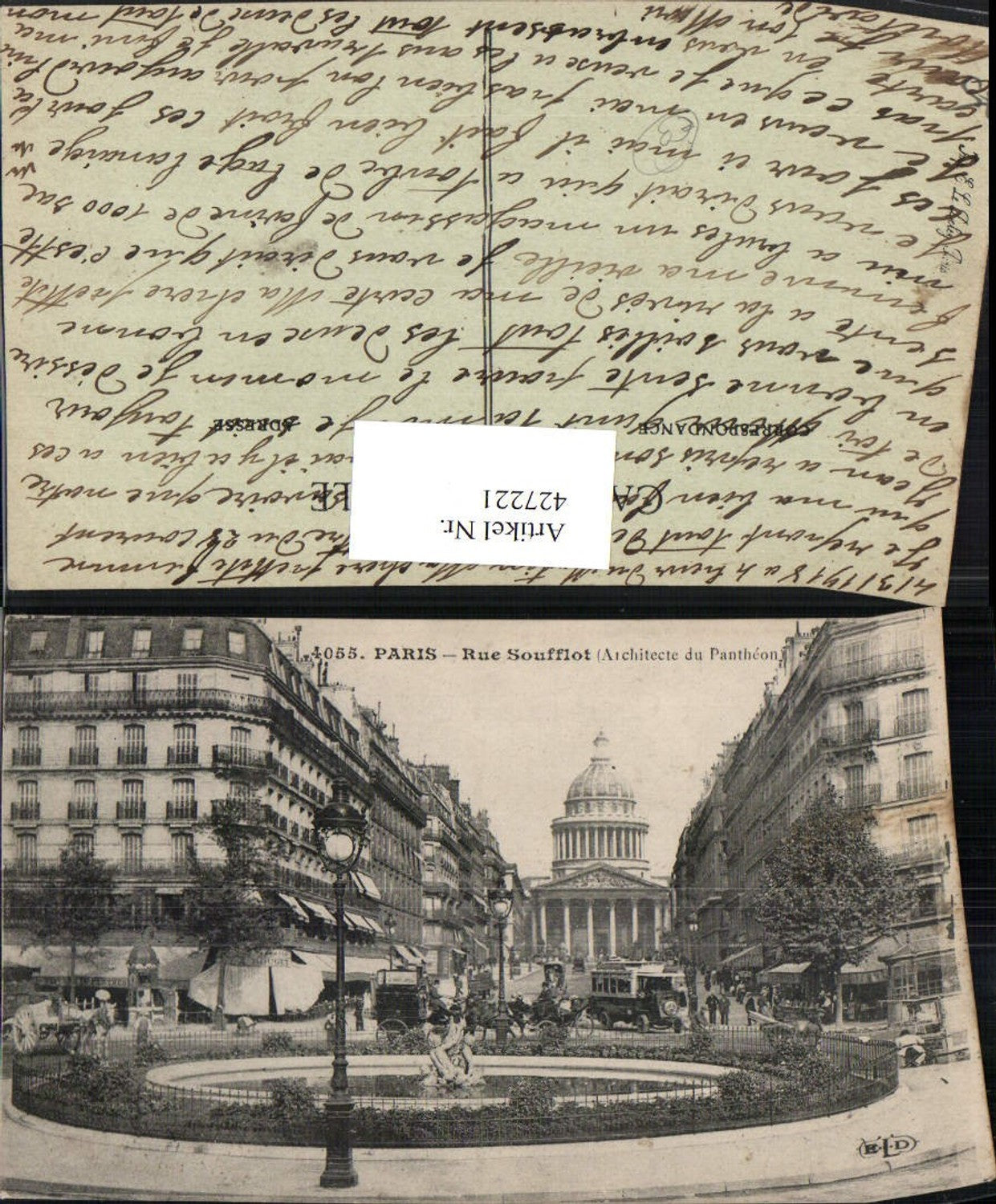 427221,Ile-de-France Paris Rue Soufflot Brunnen Straßenansicht