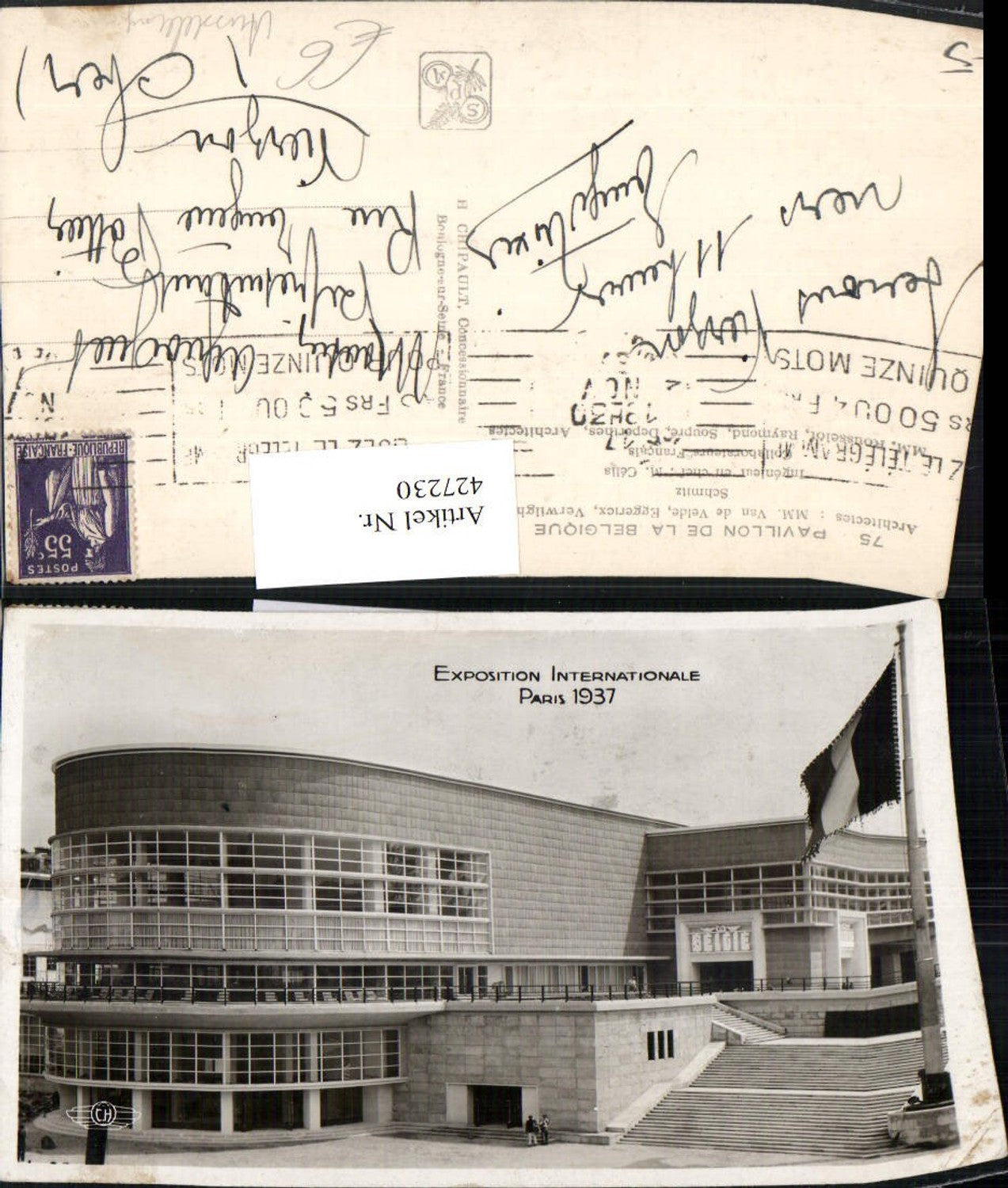 427230,Ile-de-France Paris Exposition International Exhibition 1937 Pavillon de la Belgique